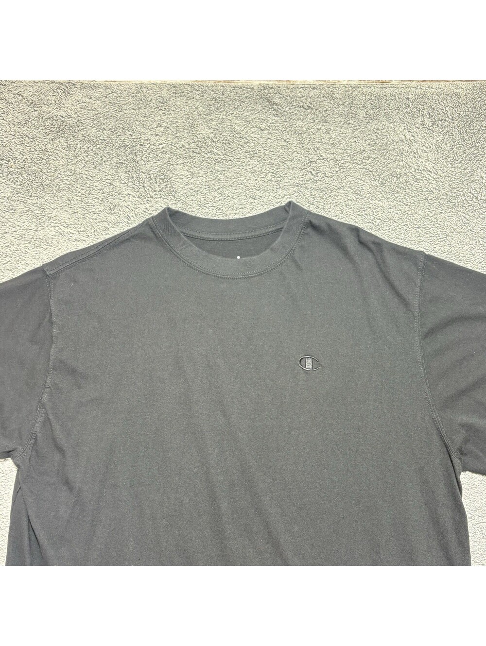 CHAMPION Men’s XL 100% Cotton Solid Black T-shirt - Picture 2 of 12